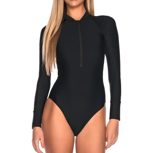 RELLECIGA Womens One Piece Swimsuit Long Sleeve Rash Guard UV Protection Medium - Picture 1 of 9